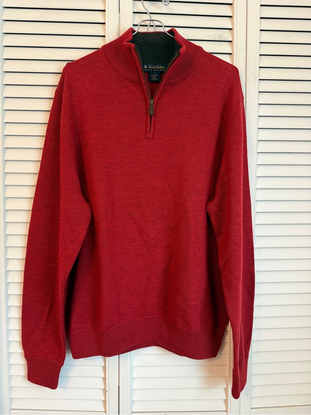 Vintage Brooks Brothers Mens Italian Merino Wool Quarter Zip Sweater Golf Preppy